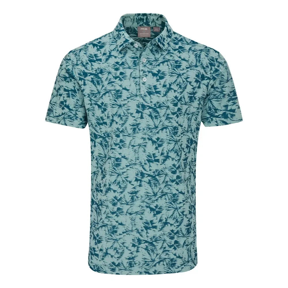 Ping Męskie Polo Diego Cornflower Green Multi - Epic Golf