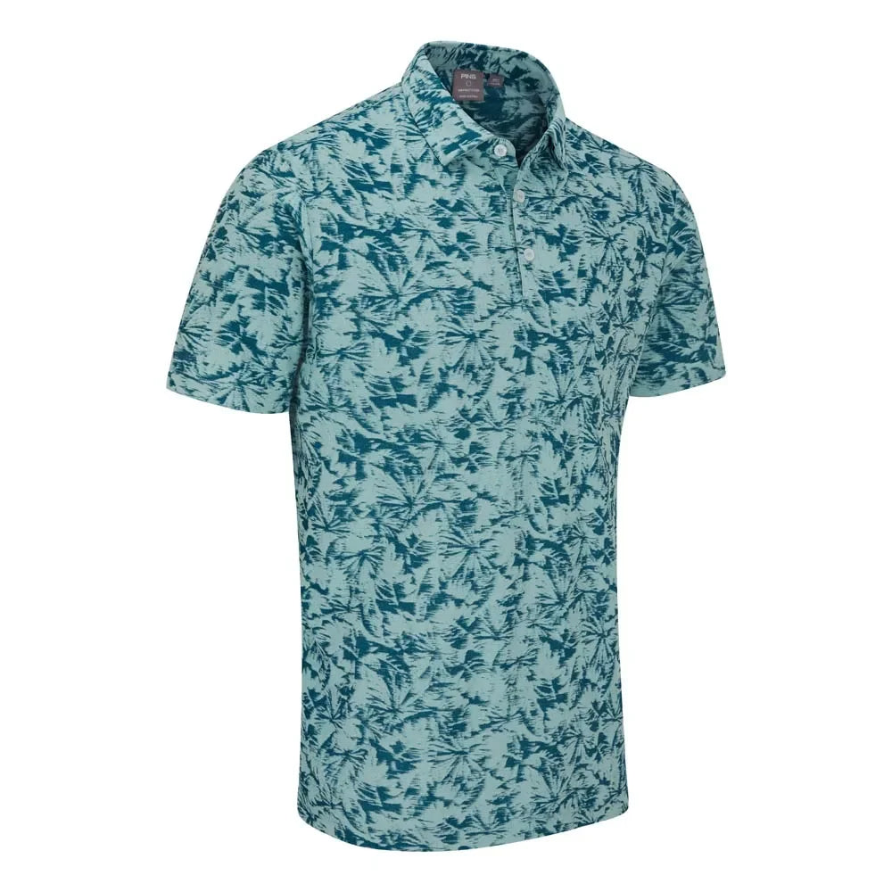 Ping Męskie Polo Diego Cornflower Green Multi - Epic Golf