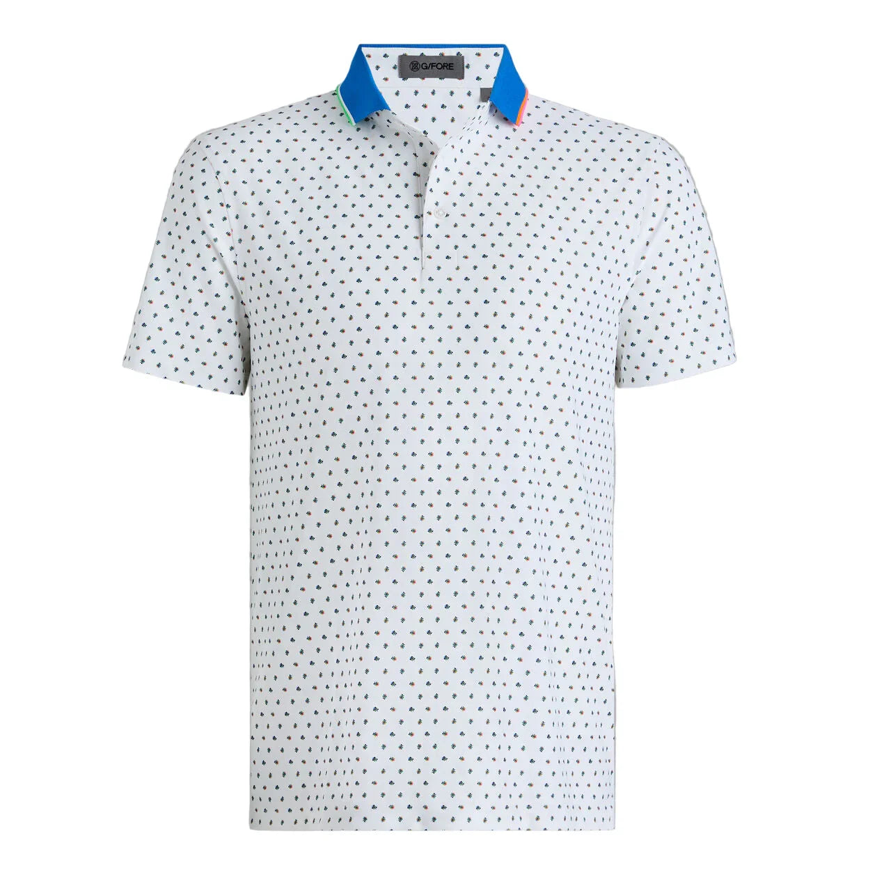 G/Fore Męskie Polo Ditsy Floral Tech Piqué White - Epic Golf