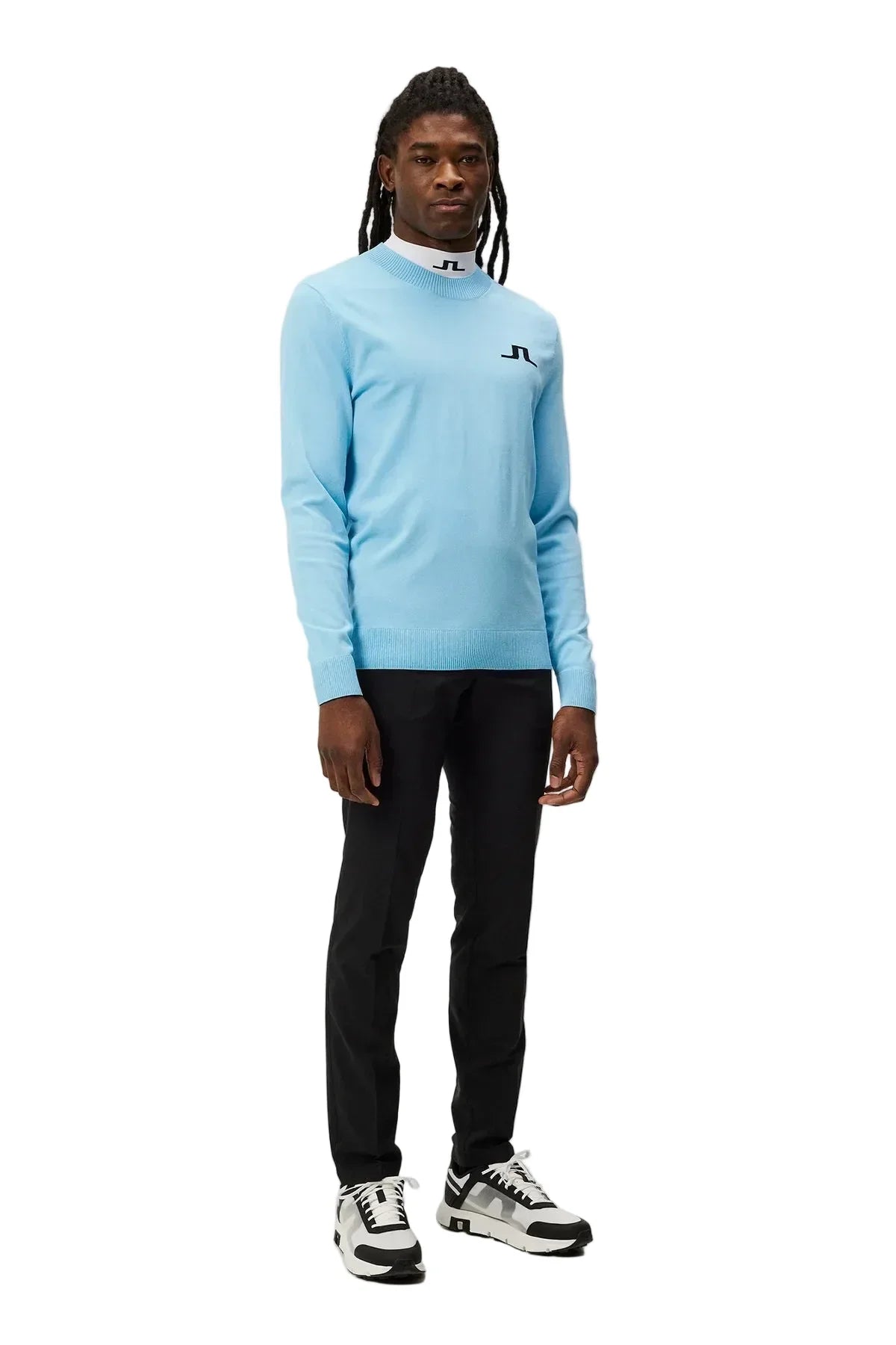 J.Lindeberg Gus Knitted Sweter Baltic Blue - Epic Golf