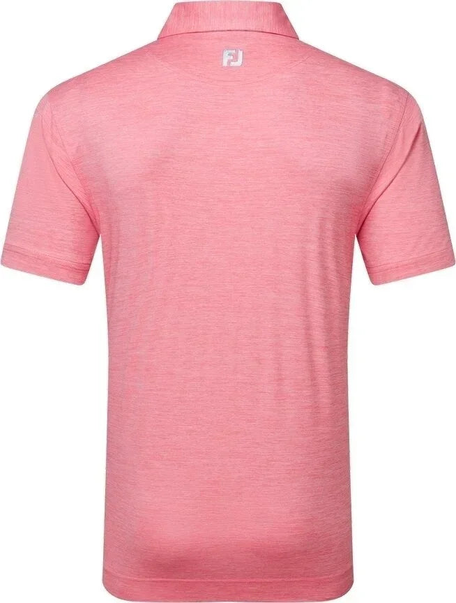 Footjoy Męskie Polo Heather Lisle with Trim Pink Lemonade - Epic Golf