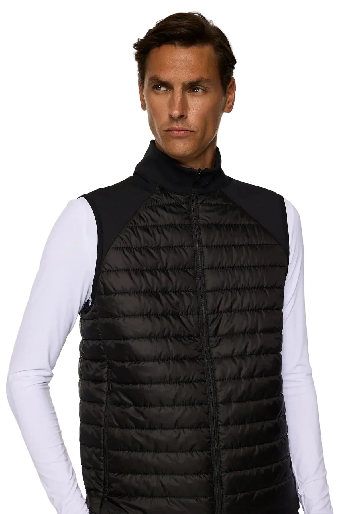 J.Lindeberg Hayden Quilt Hybrid Kamizelka Czarna - Epic Golf