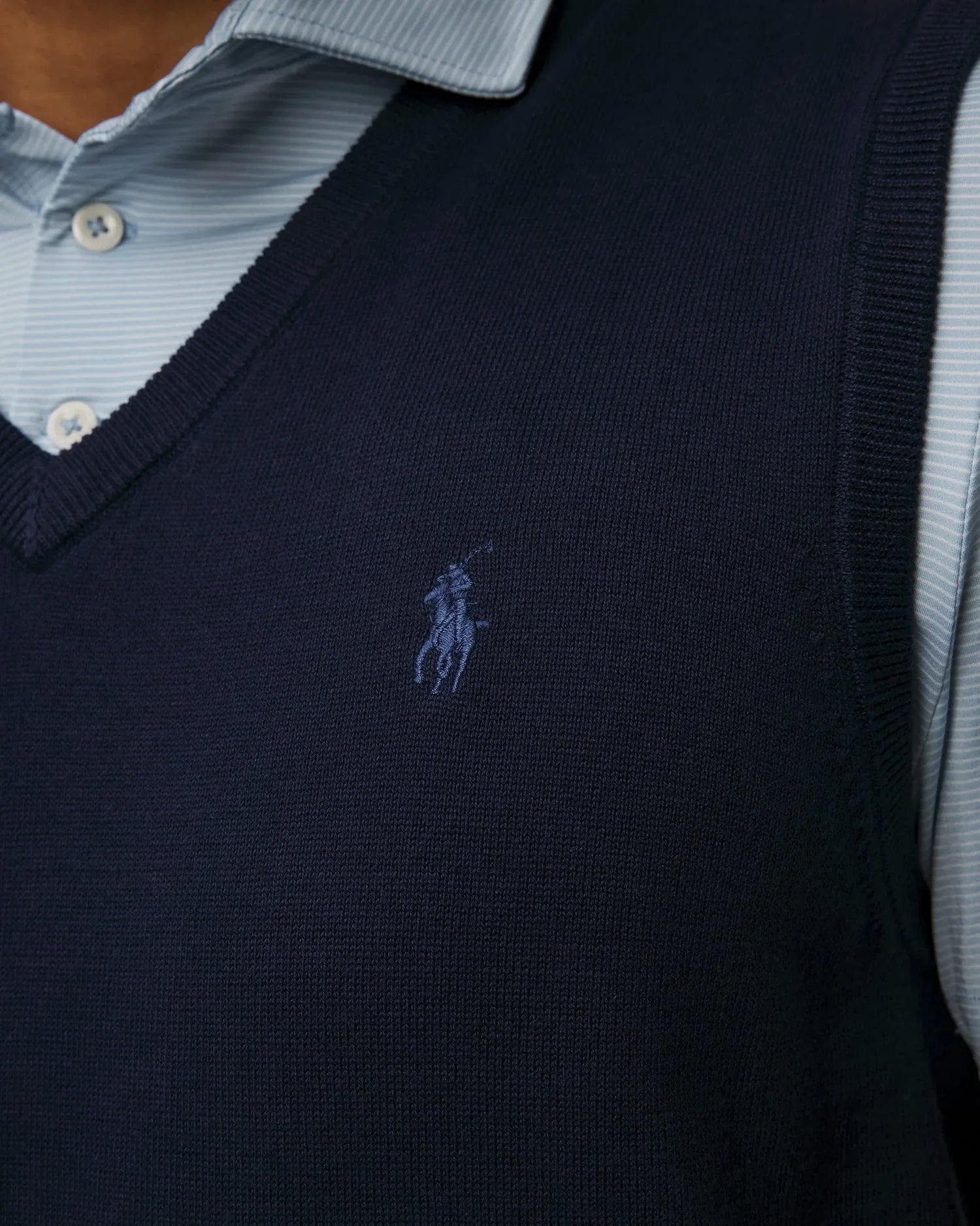 Ralph Lauren Sweater Vest- Granatowa Kamizelka Męska - Epic Golf