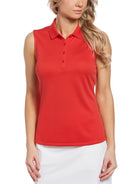 Callaway Opti-Dri Sleeveless Polo Tango Red Damska Koszulka - Epic Golf