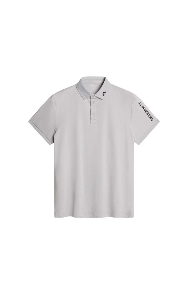 J. Lindeberg Męskie Polo Tour Tech Light Grey Melange