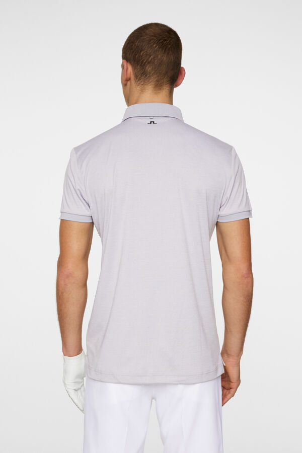 J. Lindeberg Męskie Polo Tour Tech Light Grey Melange