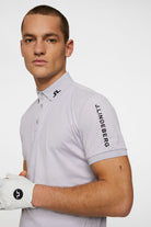 J. Lindeberg Męskie Polo Tour Tech Light Grey Melange