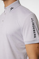 J. Lindeberg Męskie Polo Tour Tech Light Grey Melange