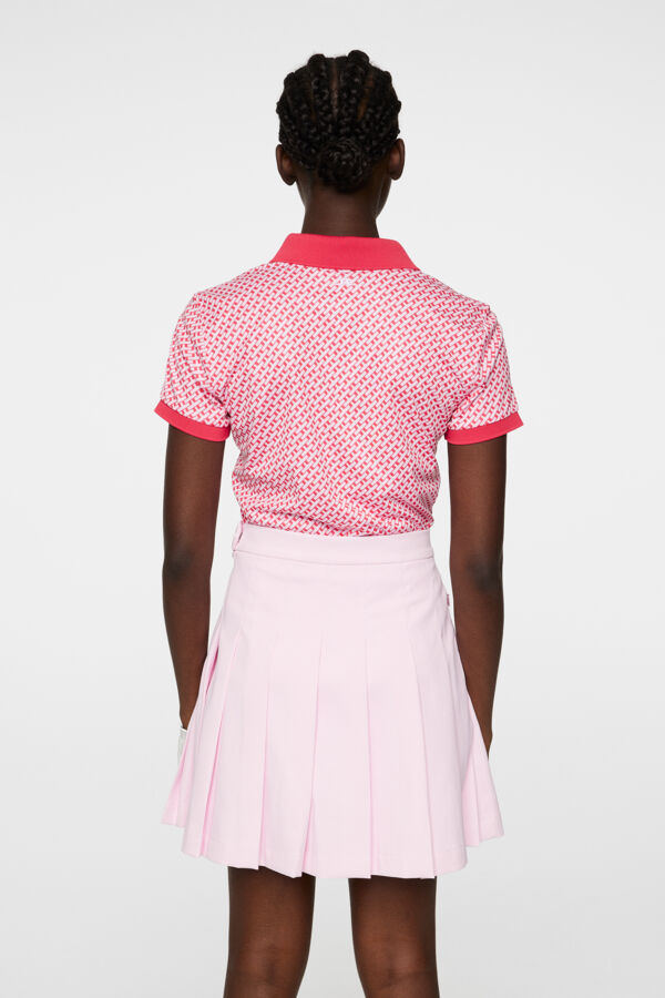 J. Lindeberg Damskie Polo Tour Tech Print Geo Pink