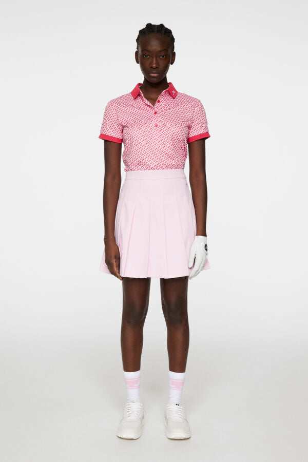 J. Lindeberg Damskie Polo Tour Tech Print Geo Pink