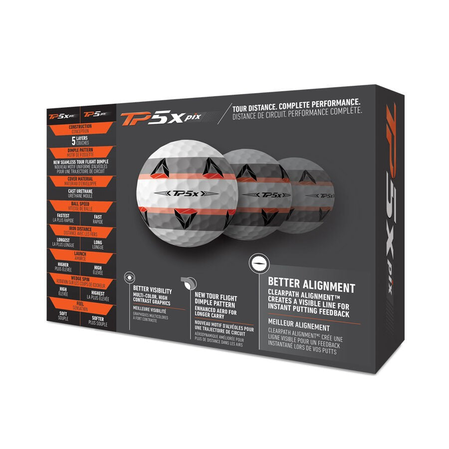 TaylorMade Piłki Golfowe TP5x Pix, 12 sztuk
